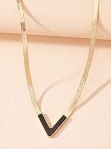 CVNANA 1 Stück stilvoller personalisierter V-förmiger Anhänger Halskette aus Edelstahl - eleganter, simpler Stil, Valentinstag Geschenk mit Alltagsschmuck und Party-Schmuck, ganzjährig raffinierte Metallhalskette für lässige Outfits, formeller Damenschmuck-Accessoire, raffinierter Stil