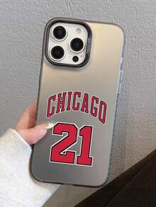 1pc Fashionable Basketball Number 21 Graphic Black Phone Case, IMD Crafted, Compatible With IPhone 17/17 Air/17 Pro/17 Pro Max, 16/16 Plus/16 Pro/16 Pro Max, 15/15 Plus/15 Pro/15 Pro Max, 14/14 Plus/14 Pro/14 Pro Max, 13 Mini/13/13 Pro/13 Pro Max, 12 Mini/12/12 Pro/12 Pro Max, 11/11 Pro Max, X/XS/XR/XS Max, 8, 7 Plus, Shockproof Transparent Soft Back, Great Gift For Classmates