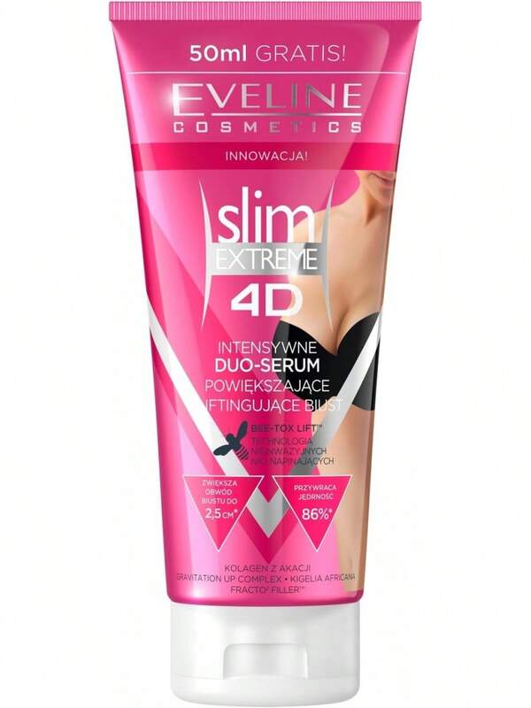 Eveline Cosmetics Slim Extreme 4D Intensive Bust Enhancement & Firming Serum With BEE-TOX LIFT™, 200 Ml - Breast Firming, Anti-Aging & Cellulite Reduction