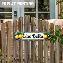 1pc, 2D Flat, Country Style Ciao Bella Lemon Metal Sign - Italian Farmhouse Wall Decor With Blue Floral Background, Vintage Kitchen And Living Room Art, 3. 93x 15.. 74inch , No Electricity Required, Lemon Home Decor, Decorative Floral Embellishment, Durable Outdoor Art, 2D Flat - Multicolor - View 7