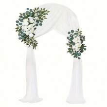 4-In-1 Balloon Arch Stand, Backdrop Frame & Party Decor - Multifunctional White PVC Frame With Floral Pattern, Suitable For Weddings, Birthdays, Anniversaries, Indoor/Outdoor Events As Decorative Backdrop | Elegant Decor | Durable PVC Material, Balloon Decoration - White - View 11