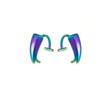 2pcs Halloween Zombie Teeth Vampire Teeth Costume Props Lip Ring Exaggerated Gothic Style Stainless Steel Fake Lip Piercing Stud Ring With Sharp Teeth Design Body Jewelry - Multicolor - View 9