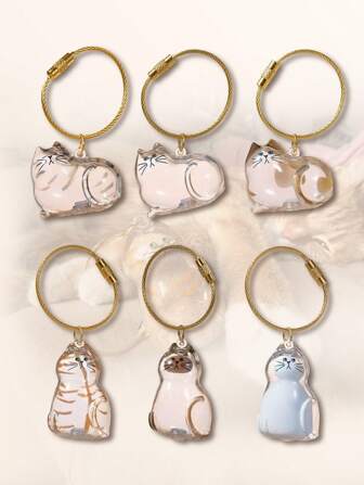 3PCS Transparent Cat-Shaped Keychain Set - Pet Fur Storage Pendant, Cat Hair Keepsake Capsule Gashapon, Memorial Car Charm. Perfect For Daily Use, Pet Memorial, And More.