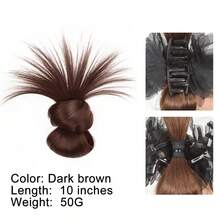 时尚女士蓝花鸡毛发髻，耐热合成发，适合日常发型 - 彩色 - 查看 20