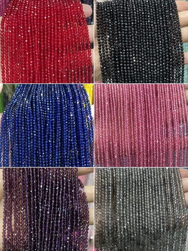 15 pouces Perles en verre de terre rare multicolores, perles glacées en matériau de terre rare de 3 mm, fournitures de perles de haute qualité, convient pour la fabrication de bijoux, bracelets, colliers, boucles d'oreilles et autres accessoires DIY, excellent choix de cadeau