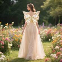 1 pieza Encantadoras alas de mariposa de hada brillantes, accesorio de fotografía de moda para fiestas, adecuado para fiestas temáticas de Halloween, despedida de soltera, cosplay, fiestas temáticas de hadas mariposas, reuniones, decoración para actuaciones en el escenario, regalo de 18 cumpleaños, decoración de boda nupcial