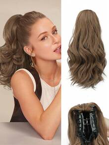 Ponytail Extension - Clip In Ponytail Hair Extensions, Curly Wavy Pony Tails Hair Extensions, Synthetic Claw Clip Ponytail Extension For Women ﻿ - Multicolor - View 13