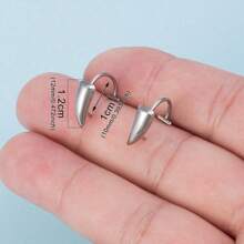 2pcs Halloween Zombie Teeth Vampire Teeth Costume Props Lip Ring Exaggerated Gothic Style Stainless Steel Fake Lip Piercing Stud Ring With Sharp Teeth Design Body Jewelry - Multicolor - View 3