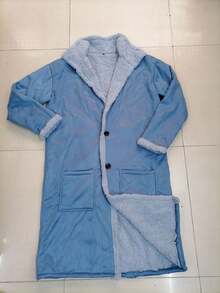 New Arrival Faux Fur Men's Coat Thickened Jacket - 藍色 - 查看 4