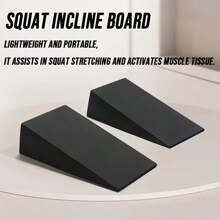 2pcs Of Adjustable Squat Wedges And Calf Stretching Slant Boards - Trikonasana Yoga Blocks For Enhancing Stability Training, Leg Strength, And Balance - Durable Black Fitness Equipment For Weightlifting, Leg Rehabilitation, And Deep Stretching, Featuring A Smooth Surface, Sturdy Construction, Training Aids, Specifically For Fitness.