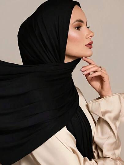 Women's Solid Color Versatile Headscarf, Malaysian/Dubai/Middle Eastern Style Hijab