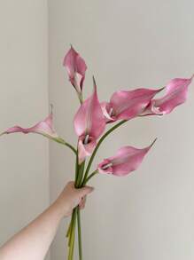 1/3/6pcs 58cm Double Calla Lily Artificial Flowers, High-Quality EVA Material, Home Decor, Photography, Showroom, Wedding Decoration, Table Centerpieces, Plastic Flowers