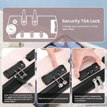 tooluck Bộ hành lý xách tay 3 món, vali ABS PC có bánh xe, hộp đựng đồ du lịch cứng cáp 20 inch kèm túi duffel, màu be, vali kéo, vali xoay, hành lý du lịch, vali cứng, vali xách tay, đồ dùng du lịch bền chắc, phù hợp cho nam, nữ, đi nghỉ mát, công tác, dung tích lớn, phụ kiện du lịch, hộp đựng đồ du lịch, đồ dùng cần thiết khi đi du lịch. - Màu be - Xem 6