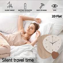 2D Asymmetric Luxury Home Decor Wall Clock, Ultra-Quiet Quartz Movement, No Ticking Sound, Silent Decorative Wall Clock Suitable For Living Room, Bedroom And Office, Fashionable Bedroom Wall Clock Decor, Unique Personalized, Ultra-Clear Time Reading, Suitable For Living Room, Bedroom, Office, Studio, Room Decoration And More.