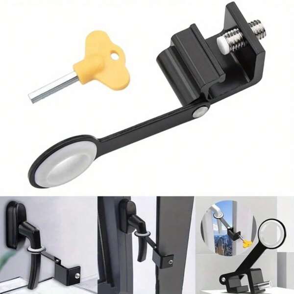 1pc Easy Install Adjustable Window Lock, No Drill Removable Window Sash Lock, Secure Furniture & Door Lock, Ensure Home