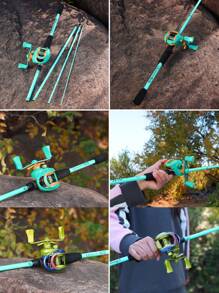 SOUGAYILANG CASTING COMBO SET: 7.2:1 High-Speed Baitcasting Reel (17+1 BB, CNC Aluminum Spool, 5+1 Magnetic Brake) + 30T Carbon Matrix Casting Rod (4-Piece Travel Design, EVA Handle, ABS Reel Seat) - Back To School Fishing Gear For College/Teen Anglers - Multicolor - View 10