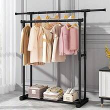 1pc Floor Standing Clothes Drying Rack, Simple Indoor/Balcony Portable Garment Hanger For Home, Student Dorm - Black - View 10