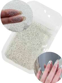 1 Beutel Nagel-Kunst Mini Kleine Edelstahl Kaviar Perlen Nagel-Kunst Dekorationen Silber Mikro Ball Dekor Gel Lack Nagelspitzen Maniküre Zubehör