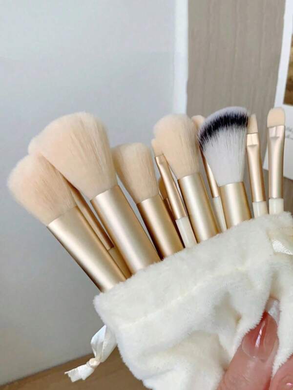 Zestaw 13 pędzli do makijażu, miękki, puszysty, profesjonalny, kosmetyczny, podkład, puder, cień do powiek, pędzel do blendowania, narzędzie kosmetyczne z torbą, prezent dla początkujących, losowy kolor