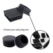 5/8/10个装黑色塑料塞帽，方管家具腿防尘罩，桌椅钢制脚垫保护套 - 黑色 - 查看 5