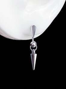 1 对锥形吊坠尖刺耳环哥特式朋克摇滚风格耳圈不锈钢螺旋穿孔耳钉适合男士