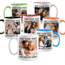 1 Pc 11 Oz Custom Image Mug, Custom Design Mug, Custom Text Mug, Personalized Photo Mug, Personalized Coffee Mug, Custom Family Mug, Make Your Own Mug, Custom Coffee Mug, Mother's Day Gift, Ideal Gifts For Him Her, Boyfriend, Girlfriend, Dad, Mom, Family, Friends For Anniversaries, For Valentine's Day, For Mother's Day, For Birthdays, For Children's Day, For Father's Day, For Graduation, For Weddings, For Housewarming Dining Room, Living Room, Bedroom, Office, Tea Room, Home, School - màu đen - Xem 9