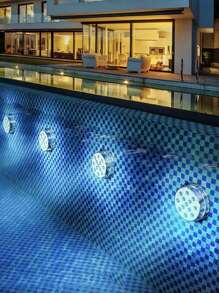 Set de 4 piezas/2 piezas/1 pieza. Juego de luces LED multicolor subacuáticas para verano, equipado con control remoto, incluye luces RGB multicolor, funciona con batería, apto para decoraciones de fiestas interiores y exteriores, bases de jarrones, spas, acuarios, estanques, jacuzzis, adornos, decoraciones de festivales, control de botón. Utiliza fuente de luz LED.