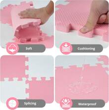 16 Tiles Baby Play Mat For Floor, EVA Foam Baby Floor Play Mat With 0.6 Inch Thick Interlocking Foam Tiles, Foam Floor Tiles For Baby, Toddlers And Kids