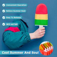 QISilicone Popsicle Molds 10cavity DIY Ice Pop Mold For Adult Teens  Ice Cream Molds For Party Yogurt Juice Smoothies Sticks - 紅色-10腔 - 查看 4