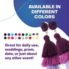 Rave Colorful Tassel Earrings Women - Layered Tassle Earrings - Choice Of Color - 綠色 - 查看 8