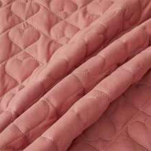 1pc Quilted Bed Skirt With Heart Design (1pc Bed Skirt, No Pillowcase), Decorated With Heart & Bow Lace Trim, Fashionable & Elegant, Moisture-Wicking, Wrinkle-Resistant, Easy To Remove Mattress Protector - Love Bean Paste - View 10