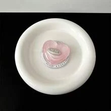 彩色心形手机气垫支架 英式奢华时尚高端磁性背贴桌面电视观看支架 兼容 、Android 手机，生日、家人、朋友的礼物 推拉式手机握把手机支架手机配件 - 粉色 - 查看 3