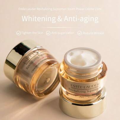 Estée Lauder Crema revitalizante Supreme+ Youth Power de 15ml, crema facial antienvejecimiento para piel seca, humectante facial, crema de humedad intensa
