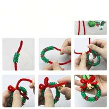 300pcs 1cm Transparent Bone Shaped Bead Triangle Shaped Beads Christmas Fun Christmas Theme Beads, Christmas Bead Kit - DIY Flower Garlands, Bells, And Tree Decorations, Acrylic Decorative Beads For Holiday Decoration