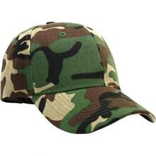 Bulk Lot 12-Pack Adjustable Size Plain Blank Solid Color Baseball Caps - Camouflage - Woodland - View 3