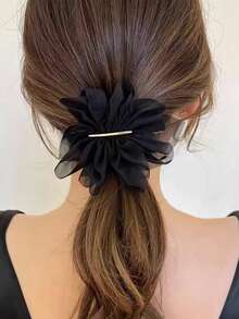 3个法式优雅花朵发夹，柔美花朵发饰，适合马尾辫，高端时尚发夹，爪夹，发爪，发卡，发夹，女士度假装扮，头部配饰，发卡 - 彩色 - 查看 7