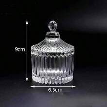 Muroi Mono 1 件奢华、复古、高端玻璃化妆品展示托盘，皇冠形浮雕复古水晶容器，咖啡玻璃糖果储物罐，密封罐，适用于假日海滩、浴室收藏、卧室收藏，大容量 - 彩色 - 查看 22