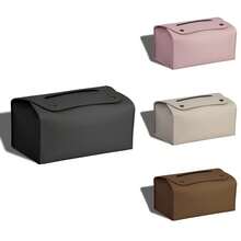 1 Premium Pu Leather Tissue Box Holder For Home Decor And Desktop Organization, Suitable For Dining Room, Living Room, Kitchen, Perfect Tissue Storage Box, Elegant Faux Leather Finish, Sturdy And Slim Design, Easy Refill, Anti-Slip Base, Keeps Tissues Clean And Accessible, Space-Saving, Durable And Easy To Clean, Ideal For Office Desk, Vanity, Breakfast Nook, Great Gift For Mother's Day And Spring Gatherings, Complements Modern Minimalist Interiors - Multicolor - View 4