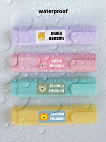 1-210pcs Transparent Waterproof Vinyl Name Labels - Customizable Cute Stickers, Suitable For School Supplies/College Dorm Organization/Sports Gear, Reusable No-Iron Identity Labels For Lunch Boxes/Water Bottles/Gym Bags, Daycare/Summer Camp Gift Sets, Back To School Season