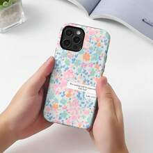 Colorful Small Floral Scripture Two-In-One Matte Texture Phone Case Suitable For Compatible With Iphone17,16, 15, 14, 13, 12, 11, PRO MAX,PLUS,As Well As , Galaxy S21/22/23/24/25 Ultra/FE+,NOTE20 Ultra,A71/56/55/54/53/52/36/34/26/25/23/16/15/14/13/06 - 彩色 - 查看 6