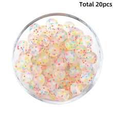 20pcs 12/15mm Leopard & Cow Print Silicone Beads, DIY Necklace Bracelet Jewelry Making Keychain Decoration Beads Set