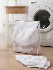 带手柄和蜂窝网的白色洗衣袋，大容量网状洗衣袋，加厚洗衣机袋，悬挂式网状洗衣篮，内衣洗衣篮，多功能衣物收纳网袋，可重复使用的烘干袋，宿舍必备衣物整理器，衣柜整理和收纳卧室 - 彩色 - 查看 8
