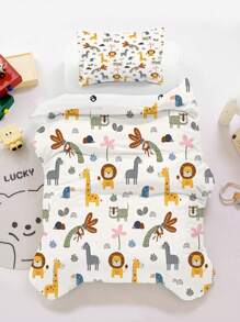 Cartoon Animal Print Baby Bedding Set (Includes Pillowcase) - Multicolor - View 5