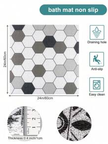 1pc Non-Slip Shower Mat With Drainage Holes, Soft & Comfortable PVC Loofah Massage Bath Mat, Quick-Dry, Ideal For Bathroom & Wet Areas, Bathroom Accessory|Hollow Design|Non-Slippery Surface, Shower Mat For Bathroom