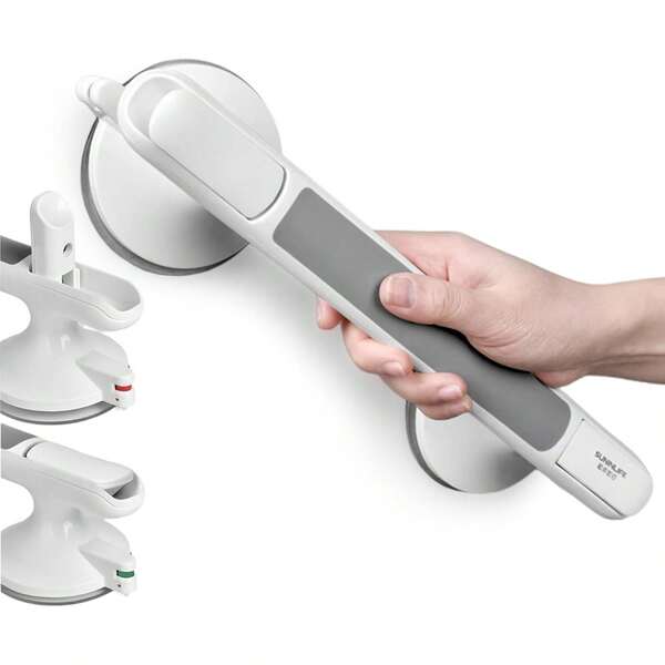 Barres d'appui de douche, sans perçage, barres d'appui à ventouses robustes, capacité de charge de 110 kg, barres d'appui de baignoire, barres d'appui de douche avec ventouses, barres d'appui de salle de bain, barres d'appui à ventouses, barres d'appui de douche, sans perçage, barres d'appui mobiles pour personnes âgées, barres d'appui portables pour toilettes, barres d'appui de salle de bain
