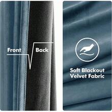 2 Panels Blackout Curtains Solid Soft Grommet Mustard Yellow Thermal Insulated Soundproof Room Darkening Curtains/Drapes/Panels Fall Living Room Bedroom 52 X 90 Inch - 深色板岩 - 查看 4