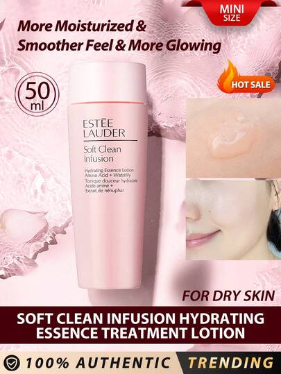 Estée Lauder [Mini Size] Soft Hydrating Essence Water 50ml / Suitable For Dry Skin / Moisturizing And Nourishing, Makes Skin Feel Soothed And Hydrated, Plump And Radiant / More Moisturizing And Smooth, More Luminous / Enhances Skin's Own Moisture