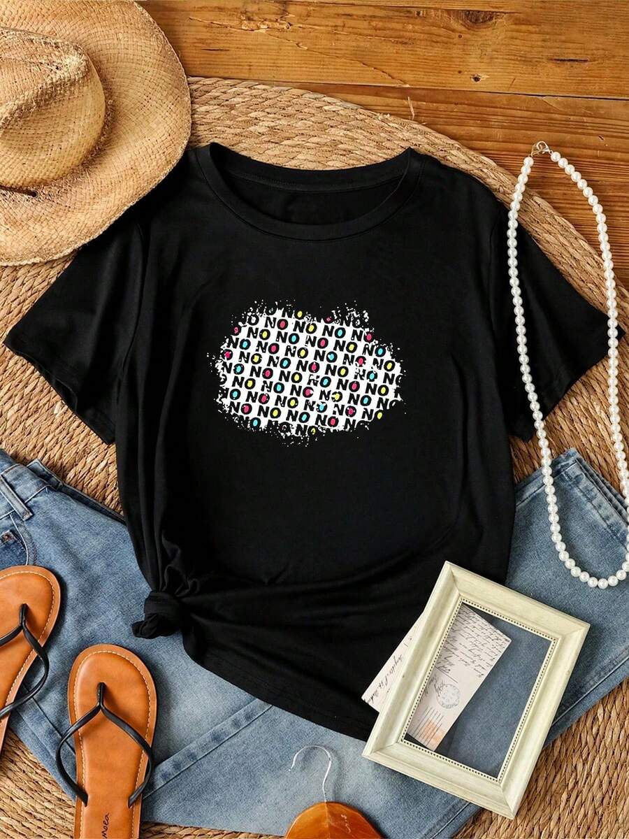 180g Pure Cotton Kayli Mills Class Of 09 Nicole's No T Shirt Vintage Washed Slightly Stretched Versatile Comfortable Unisex Homme Graphic Print Round Neck Short Sleeve Streetwear Fashion Casual For Women Summer Soft Stylish Top For Everyday Wear Breathable Designer Clothes - màu đen - Xem 1