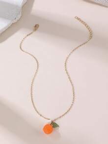 1/5 Stücke modische minimalistische Frucht-Anhänger-Halskette mit Erdbeere, Zitrone, Traube, Orange, Blaubeere, vielseitiges Tages-Accessoire für Frauen