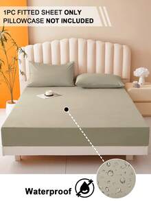 1 Stück einfarbiger wasserdichter Matratzenschutz, weich & bequem, Matratzenbezug, Schlafzimmer Tagesdecke, gemütliche Schlaf-Matratzenauflage, geeignet für alle Jahreszeiten - Khaki - Übersicht 3